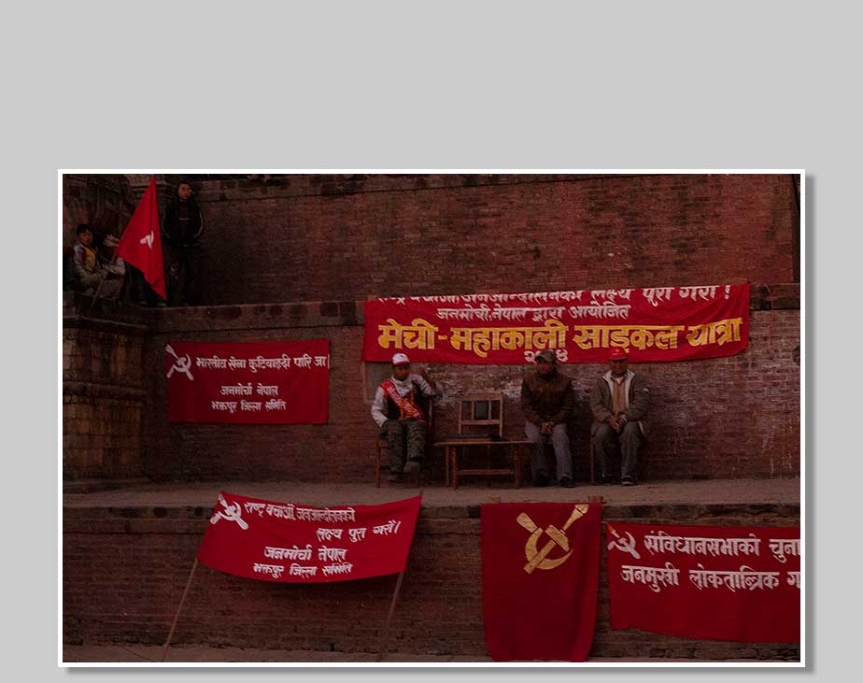 Politisk valmöte för maoisterna i Bhaktapur, Nepal.